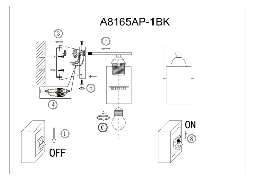 Бра Arte Lamp Visuale  A8165AP-1BK фото 4