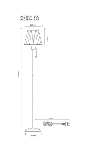 Светильник напольный Arte Lamp Marriot A5039PN-1CC фото 4