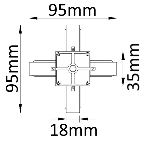 Соединитель X-образный (однофазный) Crystal Lux CLT 0.11 CLT 0.211 04 BL фото 3