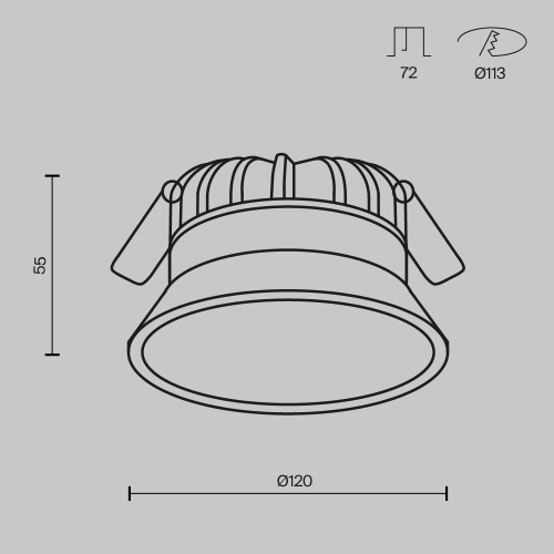 Встраиваемый светильник Technical DL055-12W3-4-6K-W фото 8