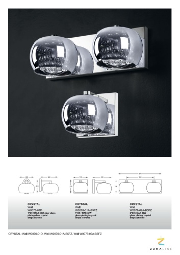 Бра Zumaline CRYSTAL W0076-01D-F4FZ фото 4