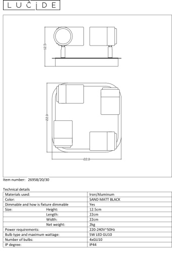 Спот Lucide LENNERT 26958/20/30 фото 3