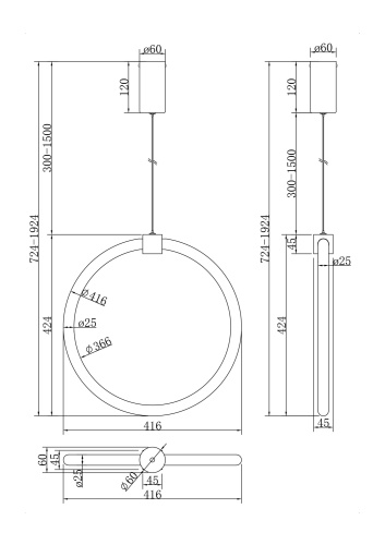 Подвесной светильник Maytoni Anillo MOD315PL-L20CH3K фото 7