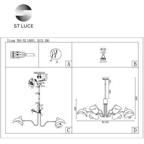 Люстра подвесная ST Luce MINNE SL1801.513.06 фото 5
