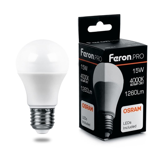 Лампа светодиодная Feron 15W E27 4000K 38036