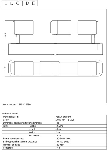 Спот Lucide LENNERT 26958/15/30 фото 3